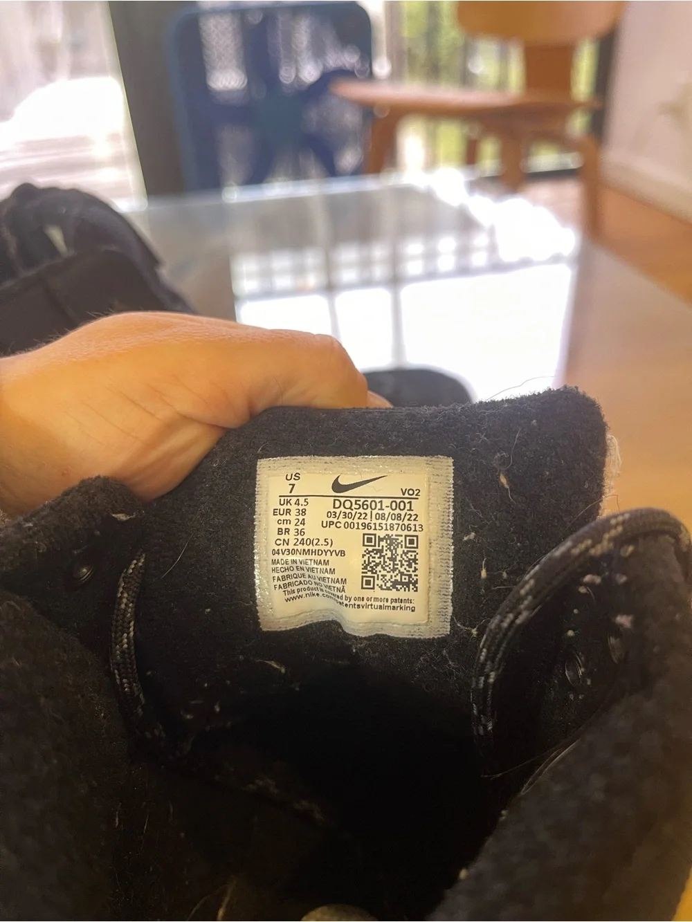 Nike Women's Black and White High-Top Trail Sneakers